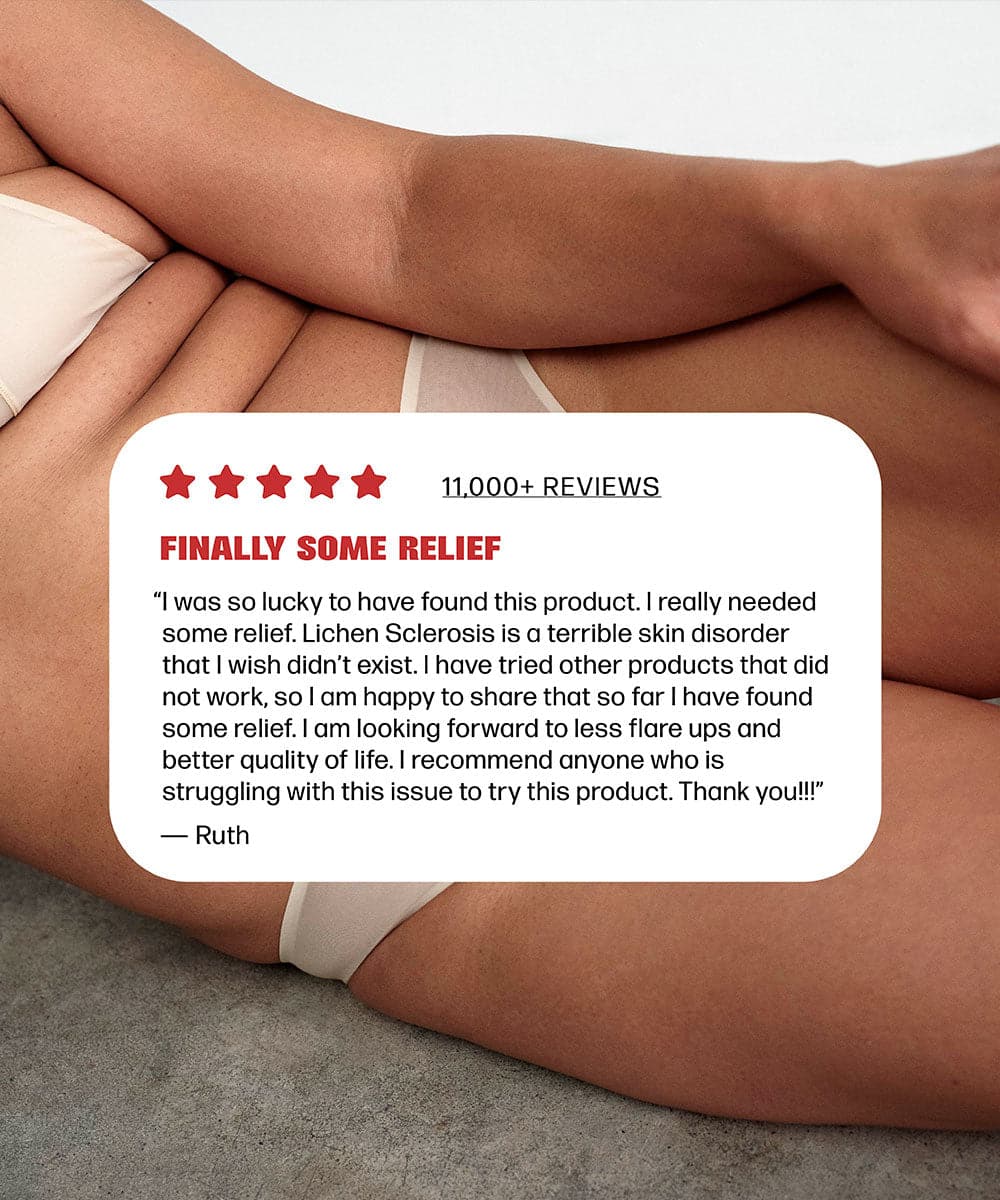 A woman in a bikini laying on the floor, showcasing her flawless skin thanks to Medicine Mama - the ultimate solution for intimate skincare with VMAGIC® Lichen Sclerosus Care Bundle.