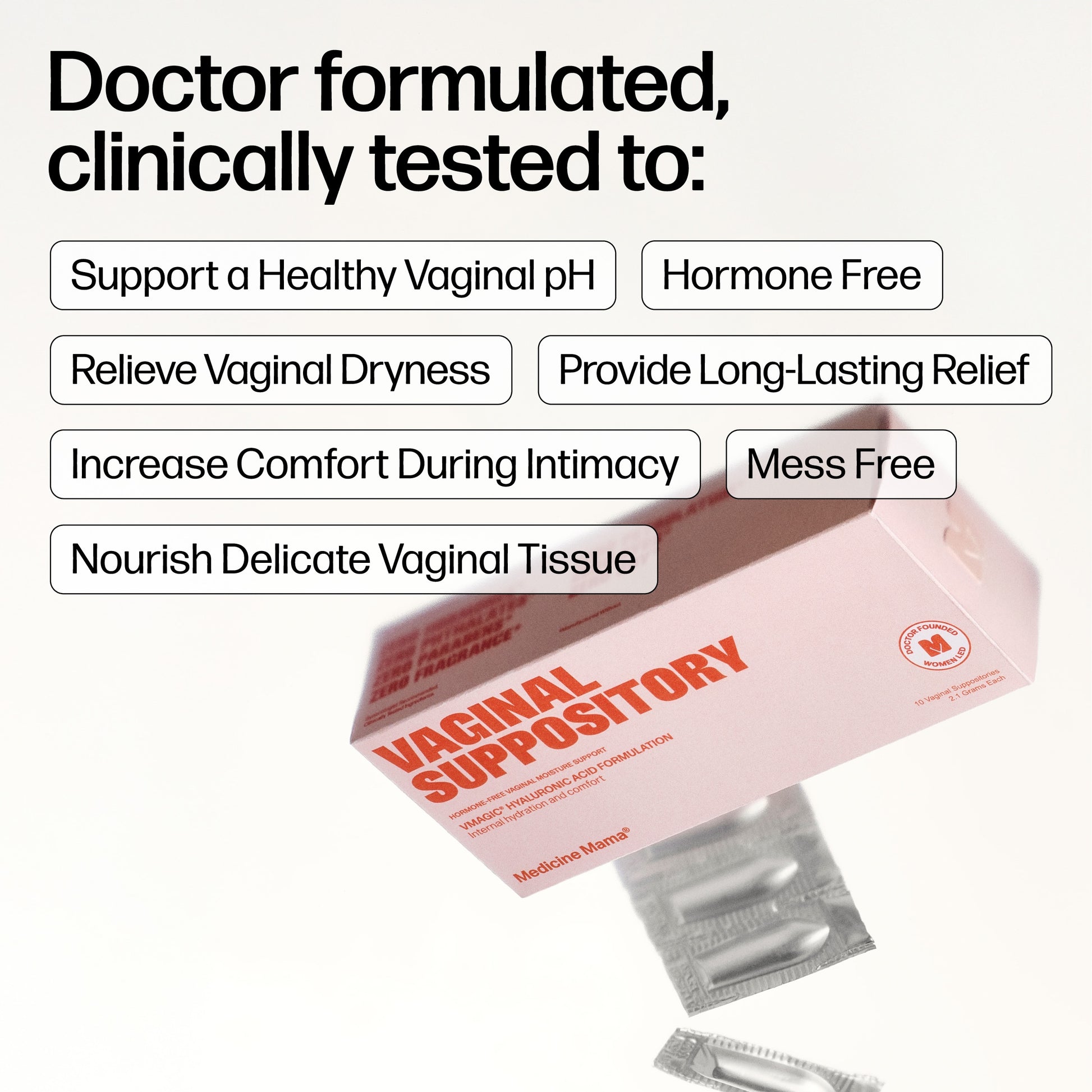 VMAGIC Vaginal Moisturizer | Hyaluronic Acid Suppository for Vaginal Dryness Medicine Mama VMAGIC Vaginal Moisturizer | Hyaluronic Acid Suppository for Vaginal Dryness Medicine Mama
