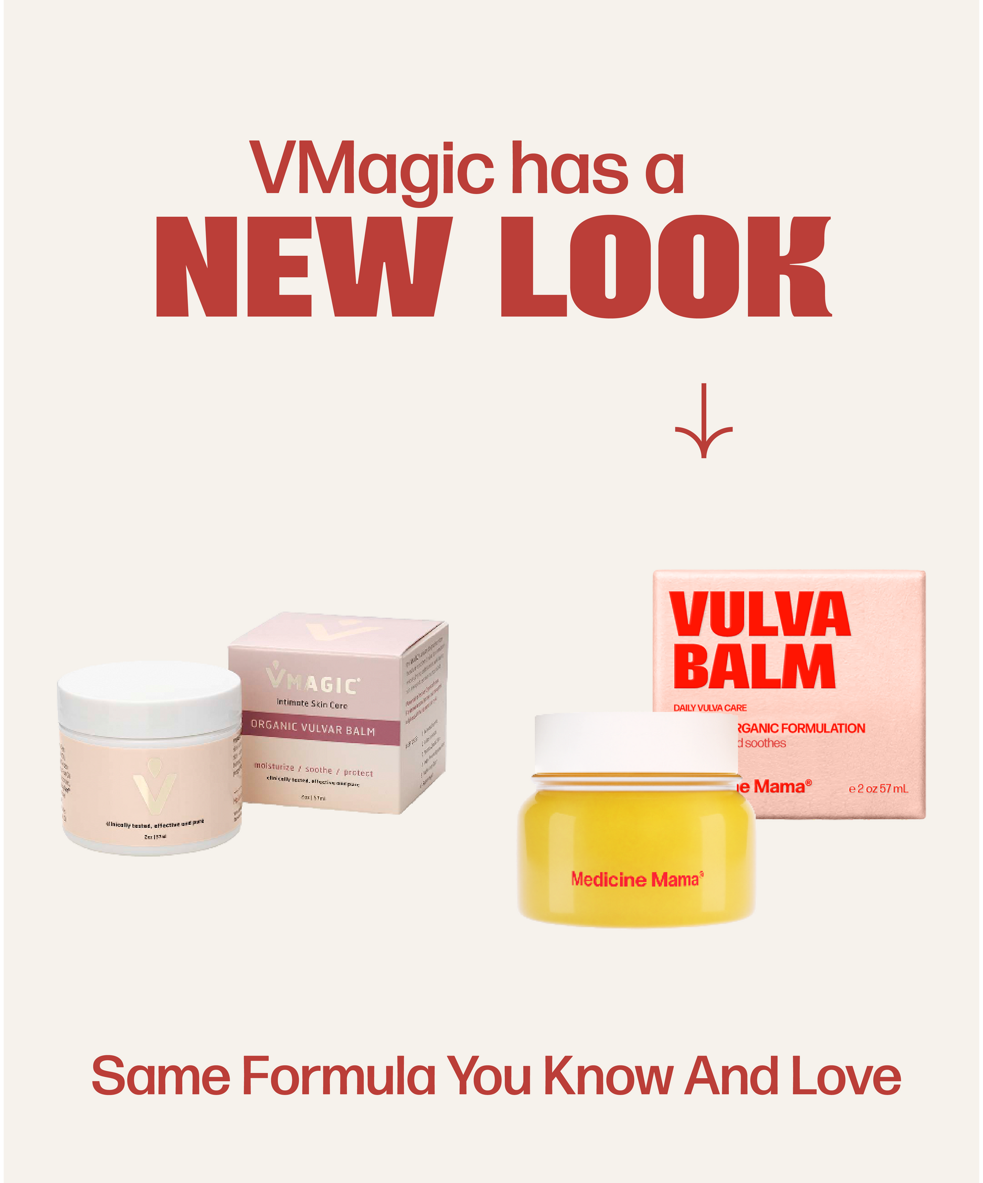 Medicine Mama's VMAGIC® Vulva Balm, now hormone-free and organic, has a new look.