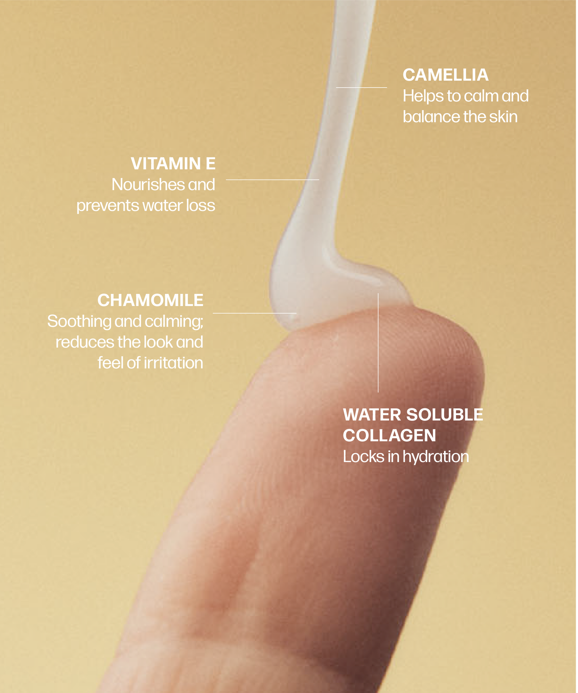A person's finger revealing the nourishing ingredients of VMAGIC® Vulva Wash - PREORDER Ships 1/17/24 by Medicine Mama.