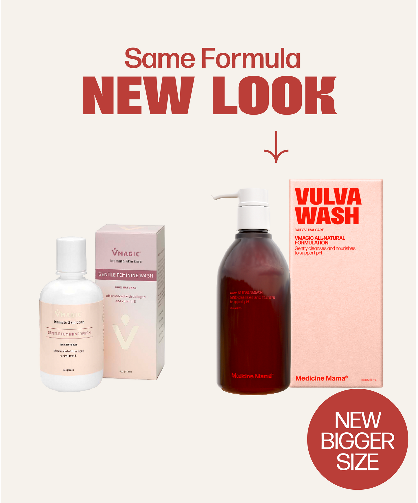 Same rejuvenating formula, new look for VMAGIC® Vulva Wash by Medicine Mama - PREORDER Ships 1/17/24.